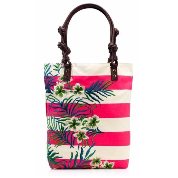 Juicy Couture Canvas Fern Print Tote Bag NWT